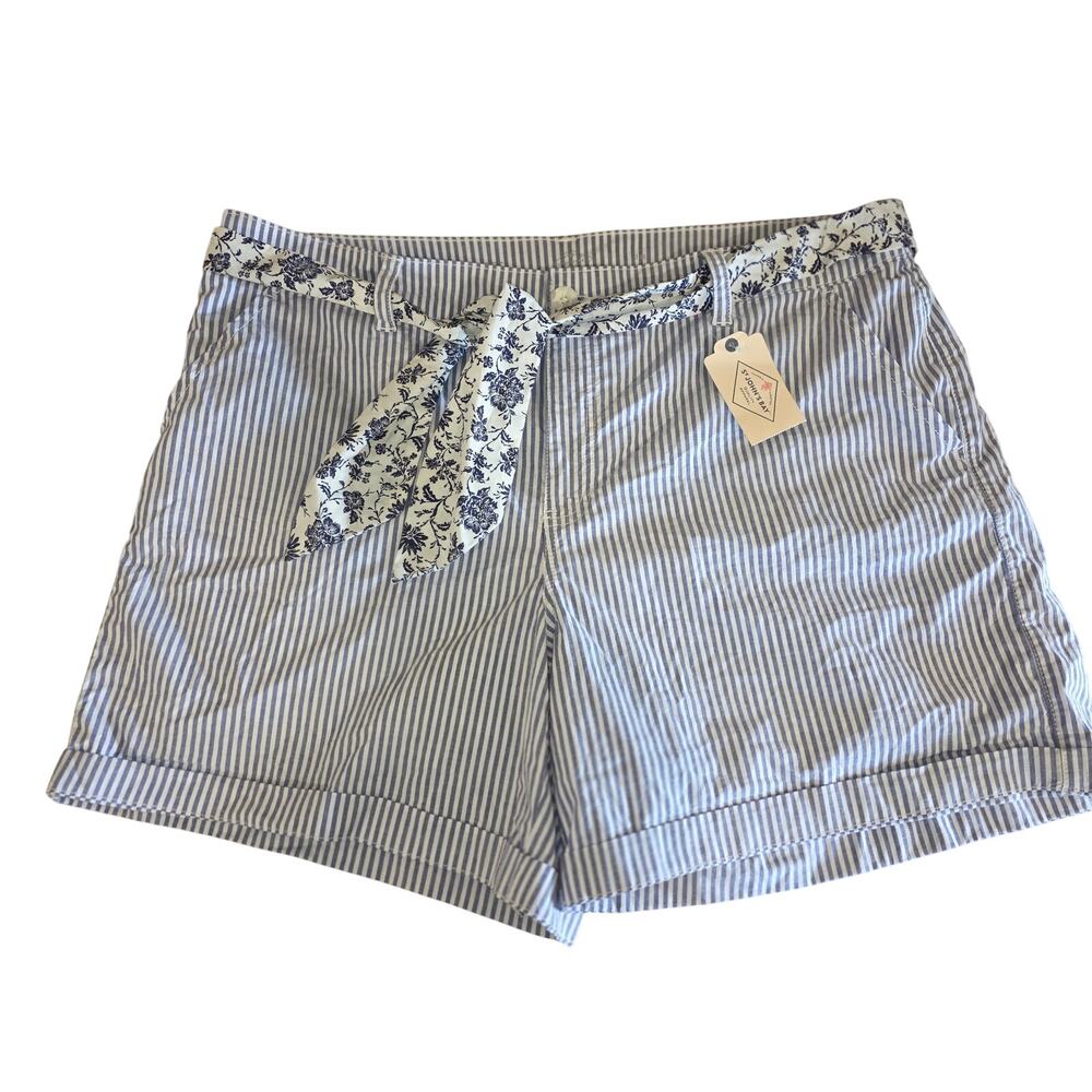 St John's Bay Striped Shorts Size 18 New